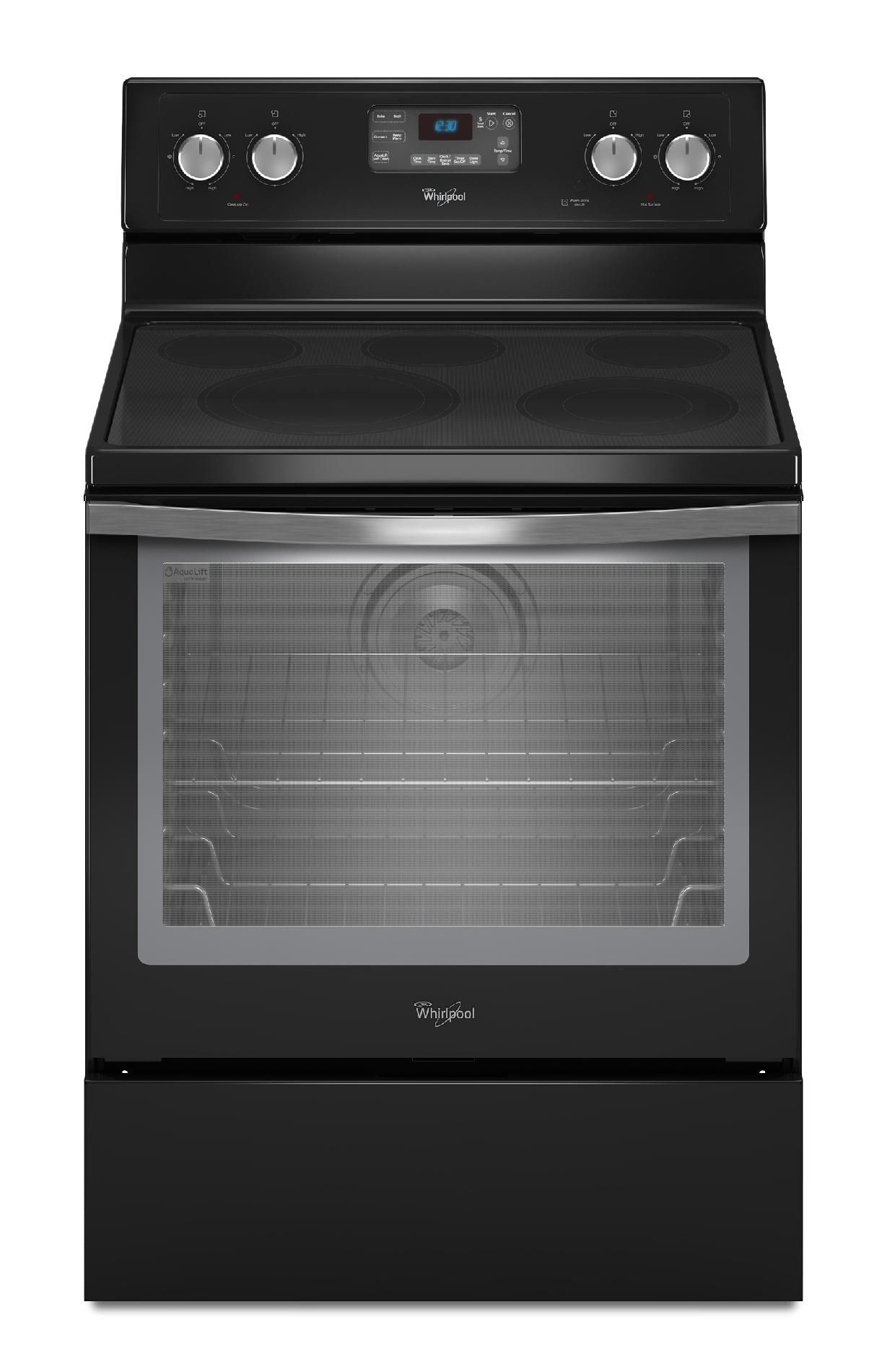 Whirlpool 30" Freestanding Electric Range w/ AquaLift™ Self-Clean Technology - Black Ice at Kmart.com