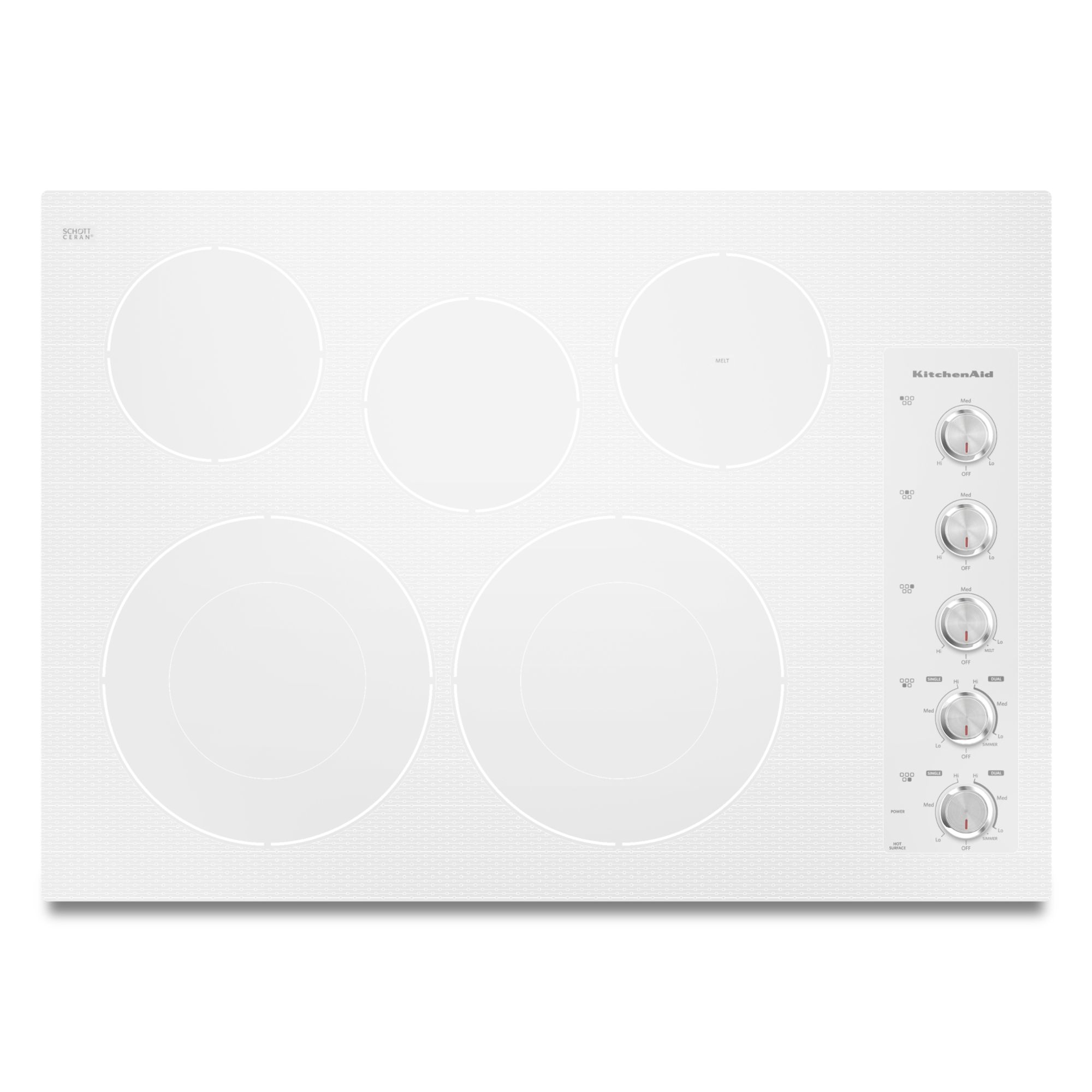 KitchenAid KECC605BPW 30" 5Element Electric Cooktop White Sears Outlet