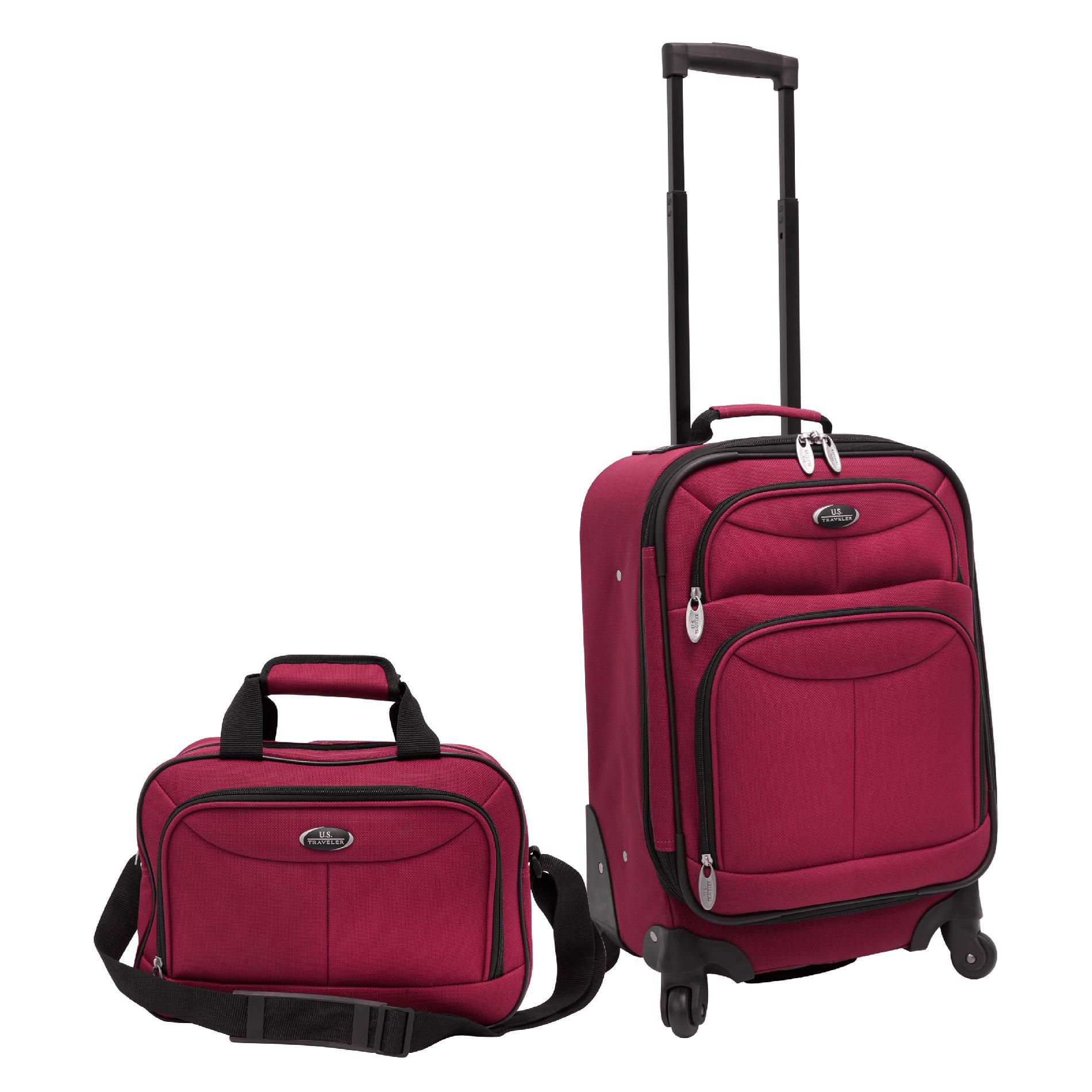 U.S. Traveler Fashion 2-piece Carry-on Luggage Set, Maroon - Home - Luggage & Bags - Luggage ...