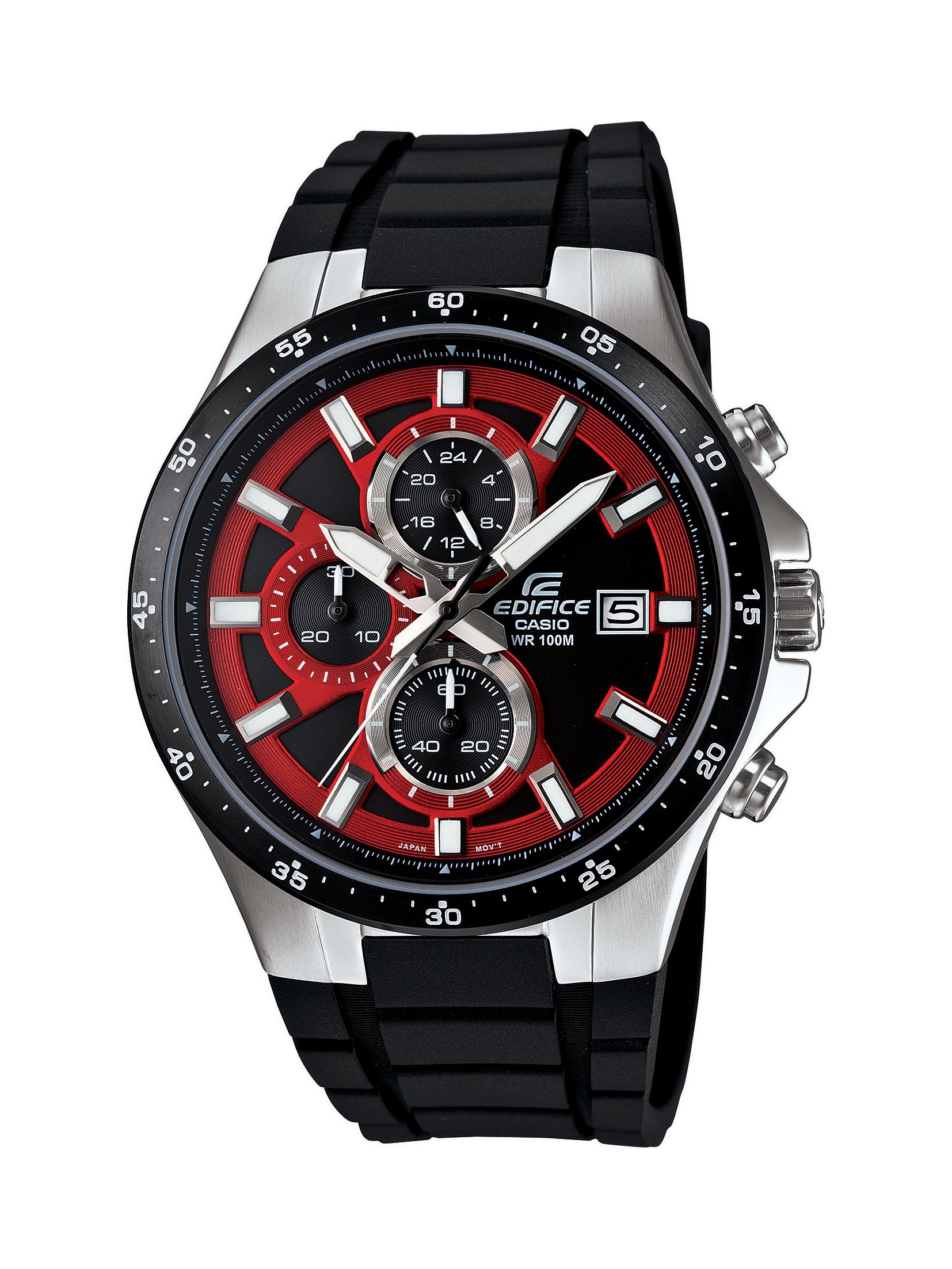 Casio Men's Black Band with Black and Red Accent Dial Watch at Kmart.com