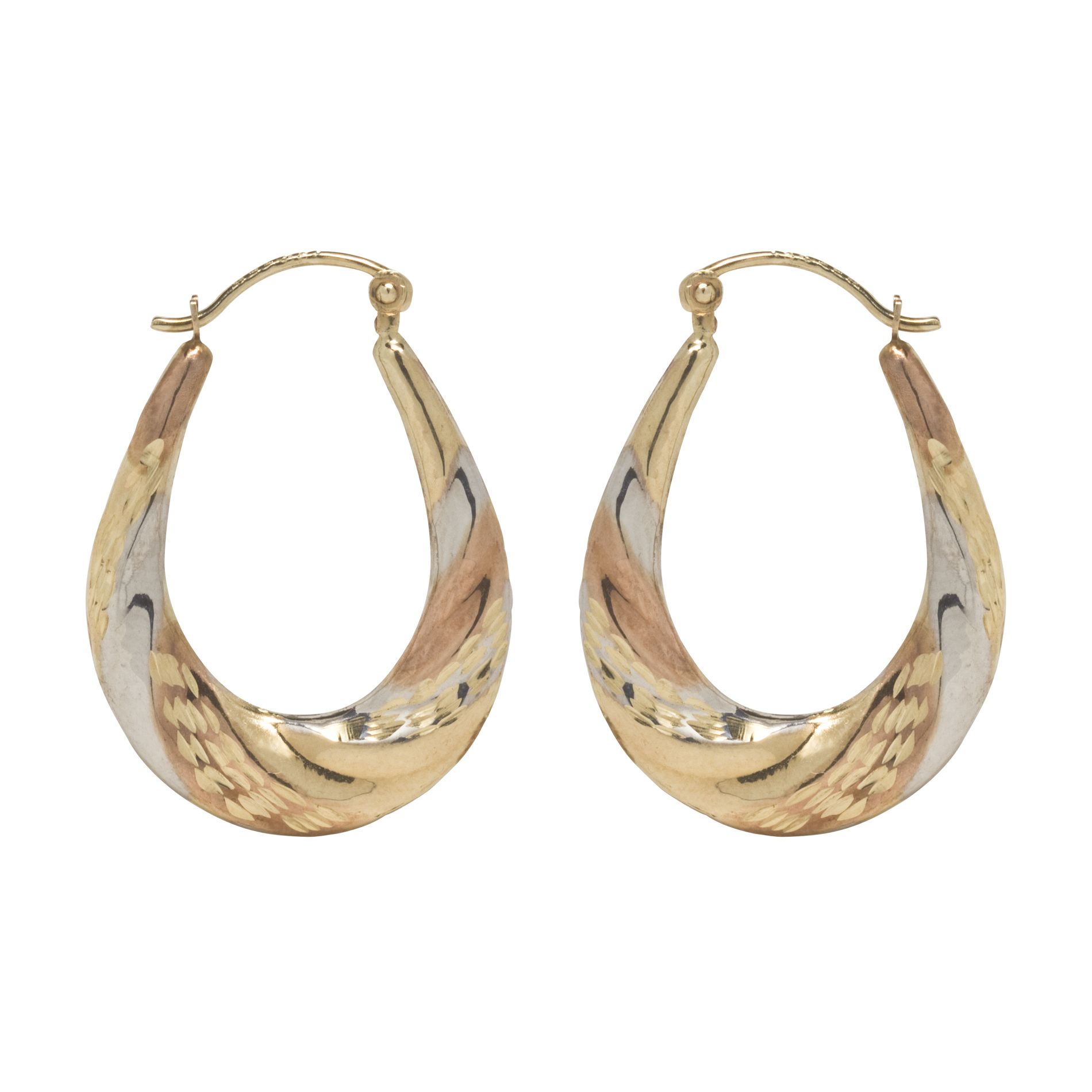 10k Tri-color Gold Earrings