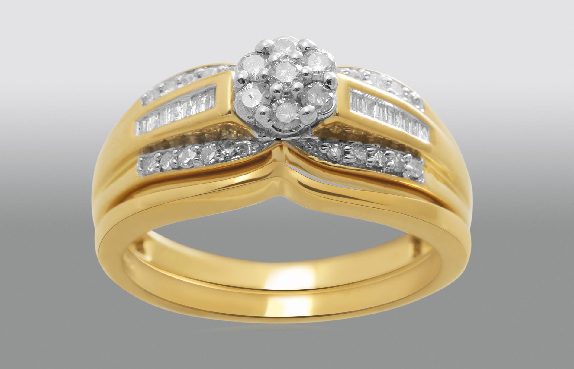 Yellow Gold Over Sterling Silver 1/3ct Bridal Ring at Sears.com