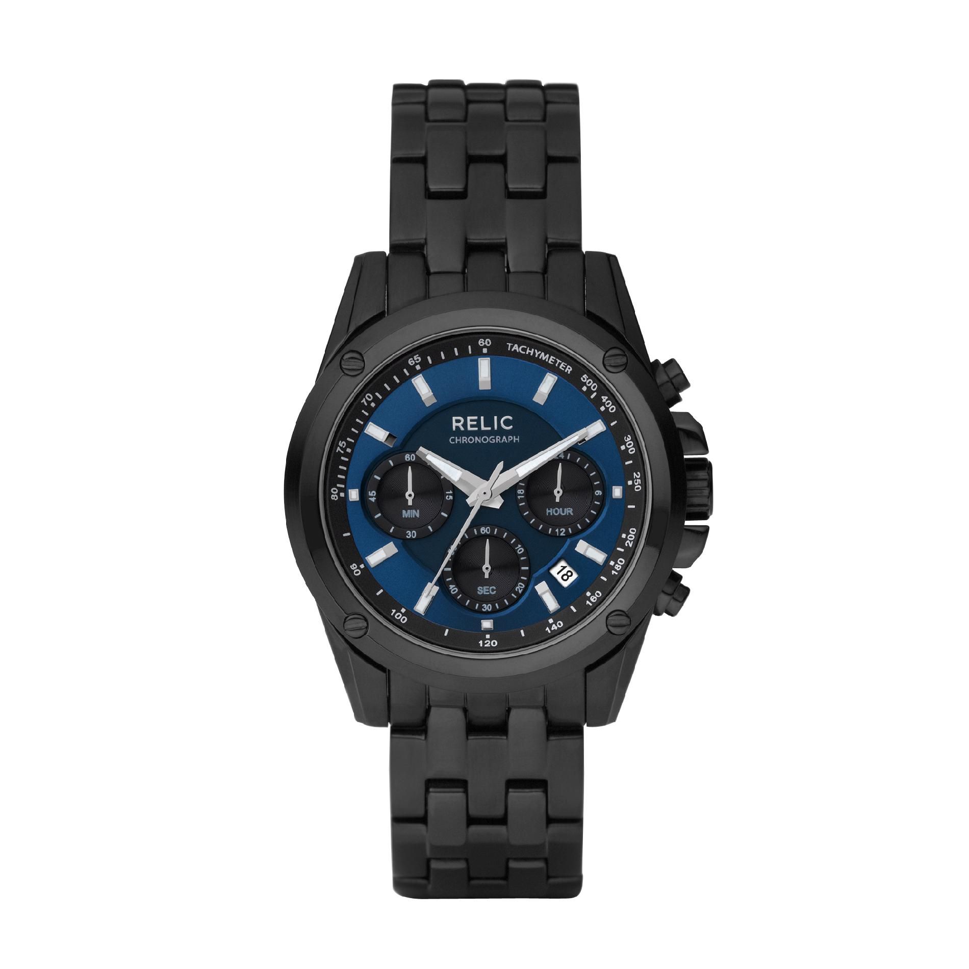 UPC 723765213194 product image for Men's Black Band with Blue Dial Watch | upcitemdb.com
