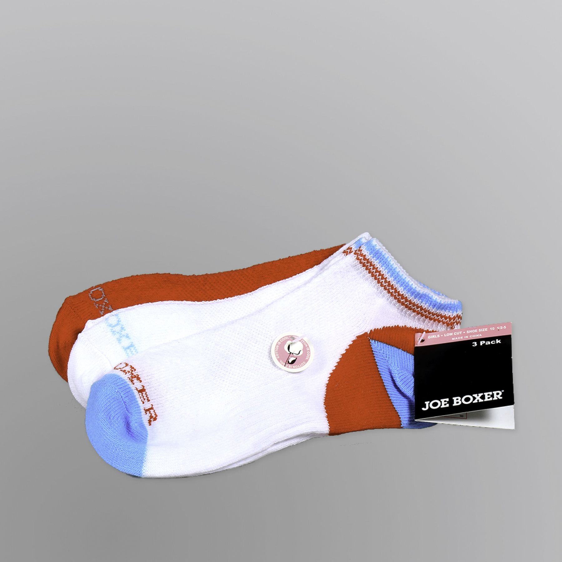 Joe Boxer Girl’s Socks 3pk Low Cut White/Red/Blue at Kmart.com