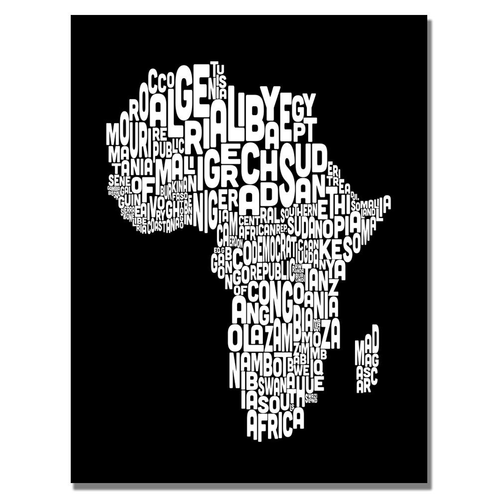 Trademark Fine Art 18x24 inches Michael Tompsett Africa Font World Map - recaro north