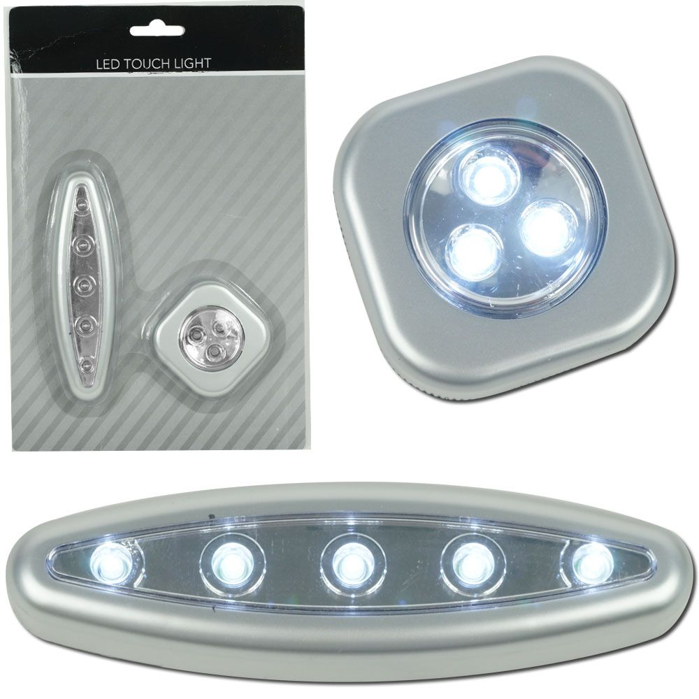 Set of Three - 3 and 5 LED Touch Light Set w/ Mounts