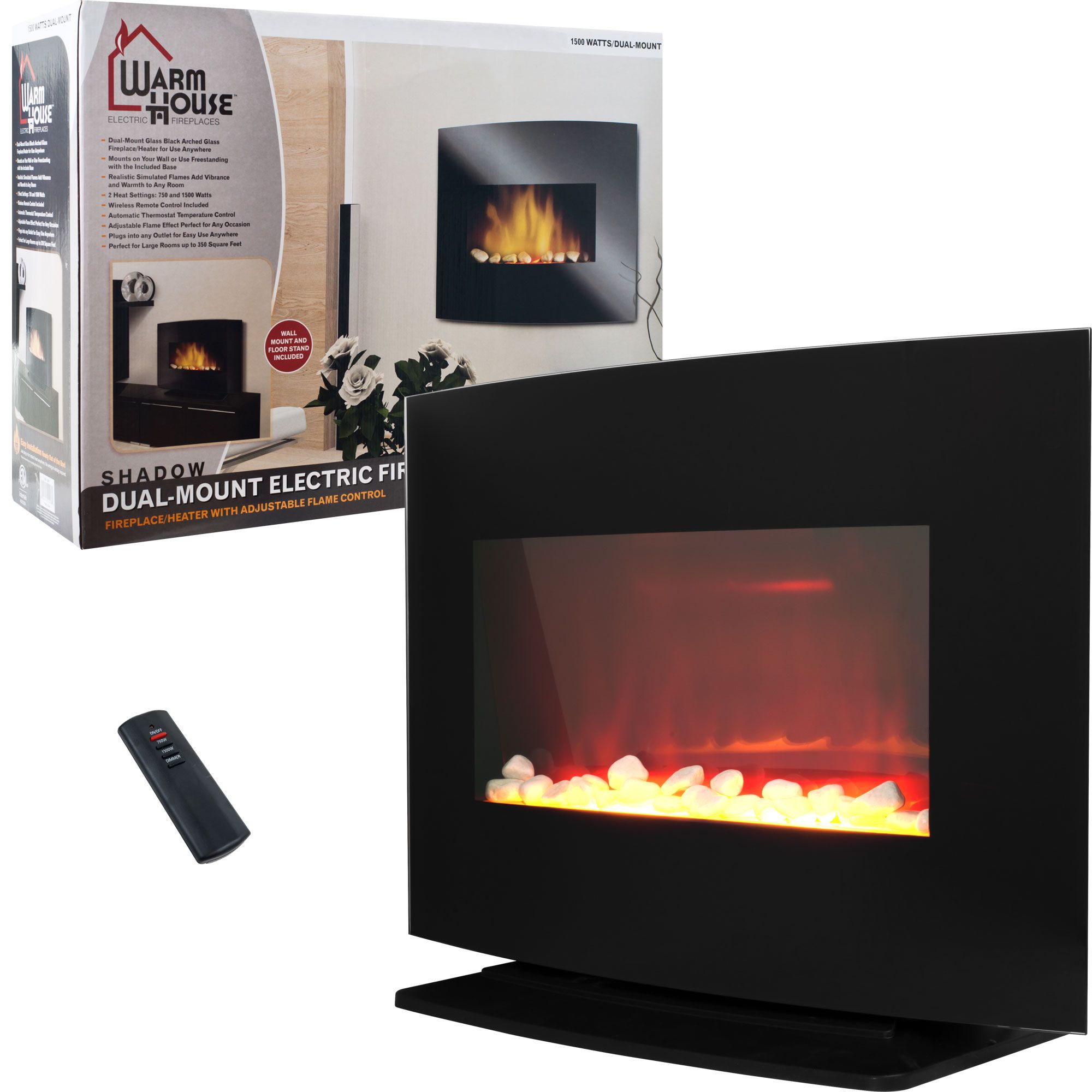 20'' Mobile Electric Fireplace Easy Home Upgrades from Sears