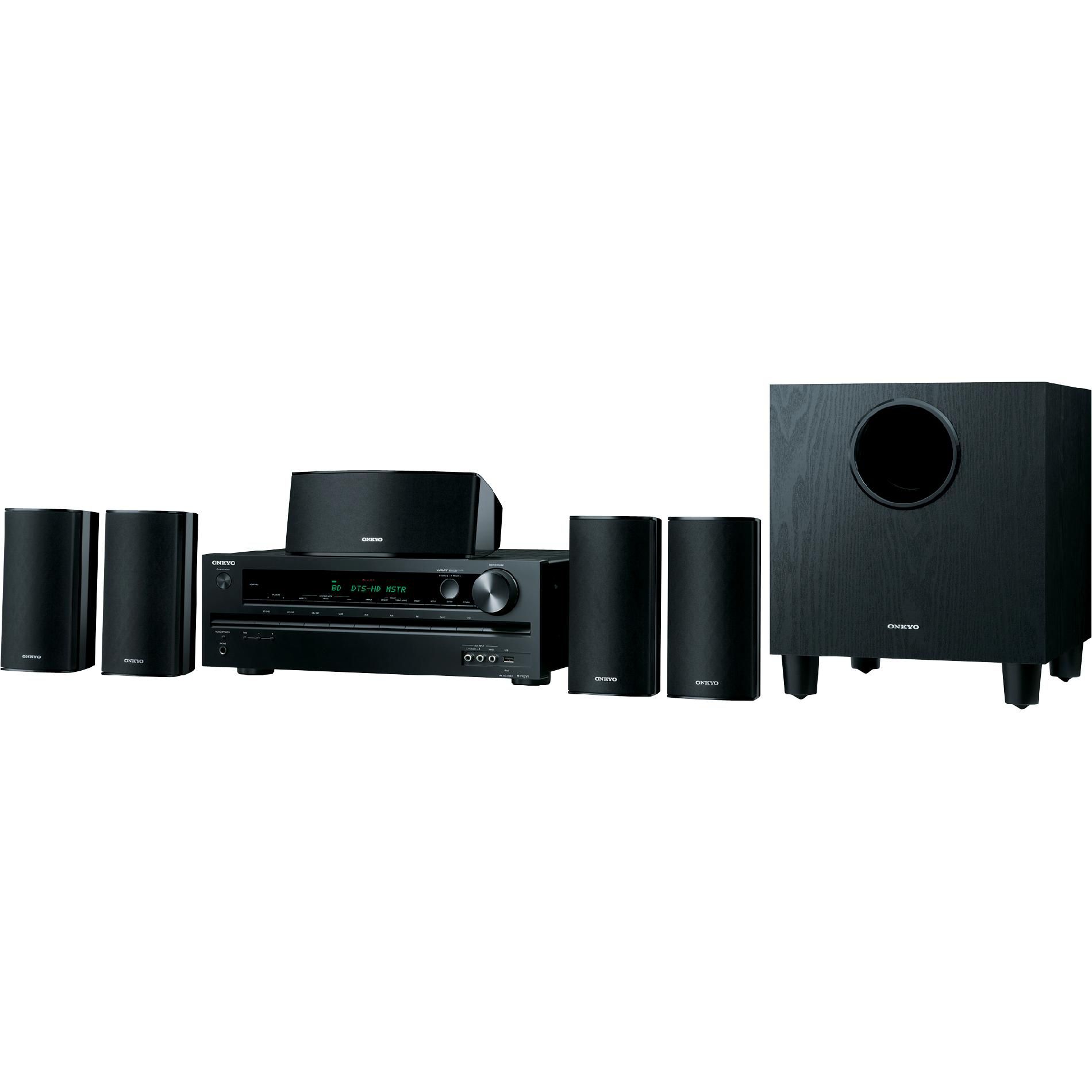 Onkyo 5 1-Channel HT-S3500 Home Theater Receiver Speaker Package Black