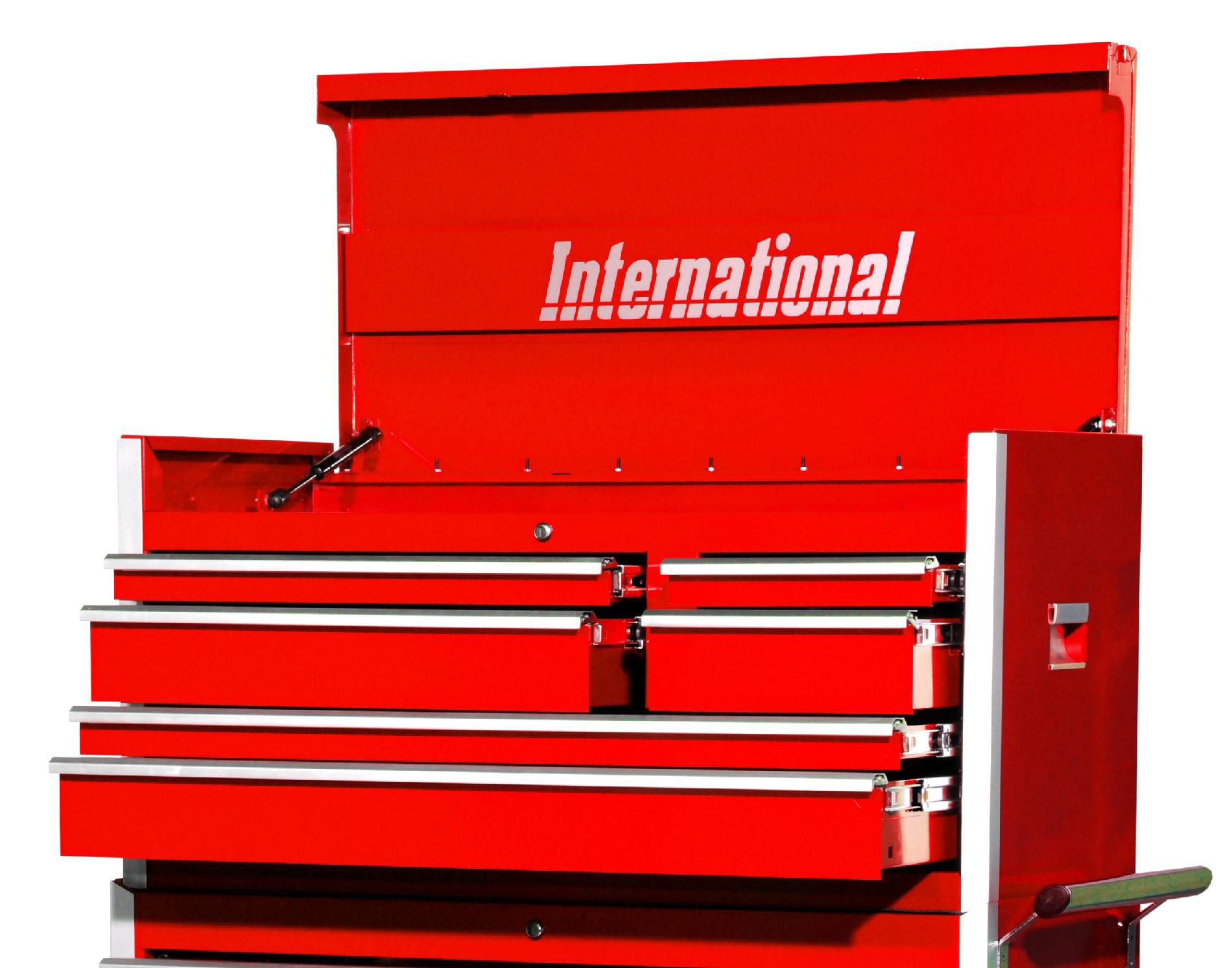 International Professional 42 6-Drawer Ball Bearing Slides Top Chest Red