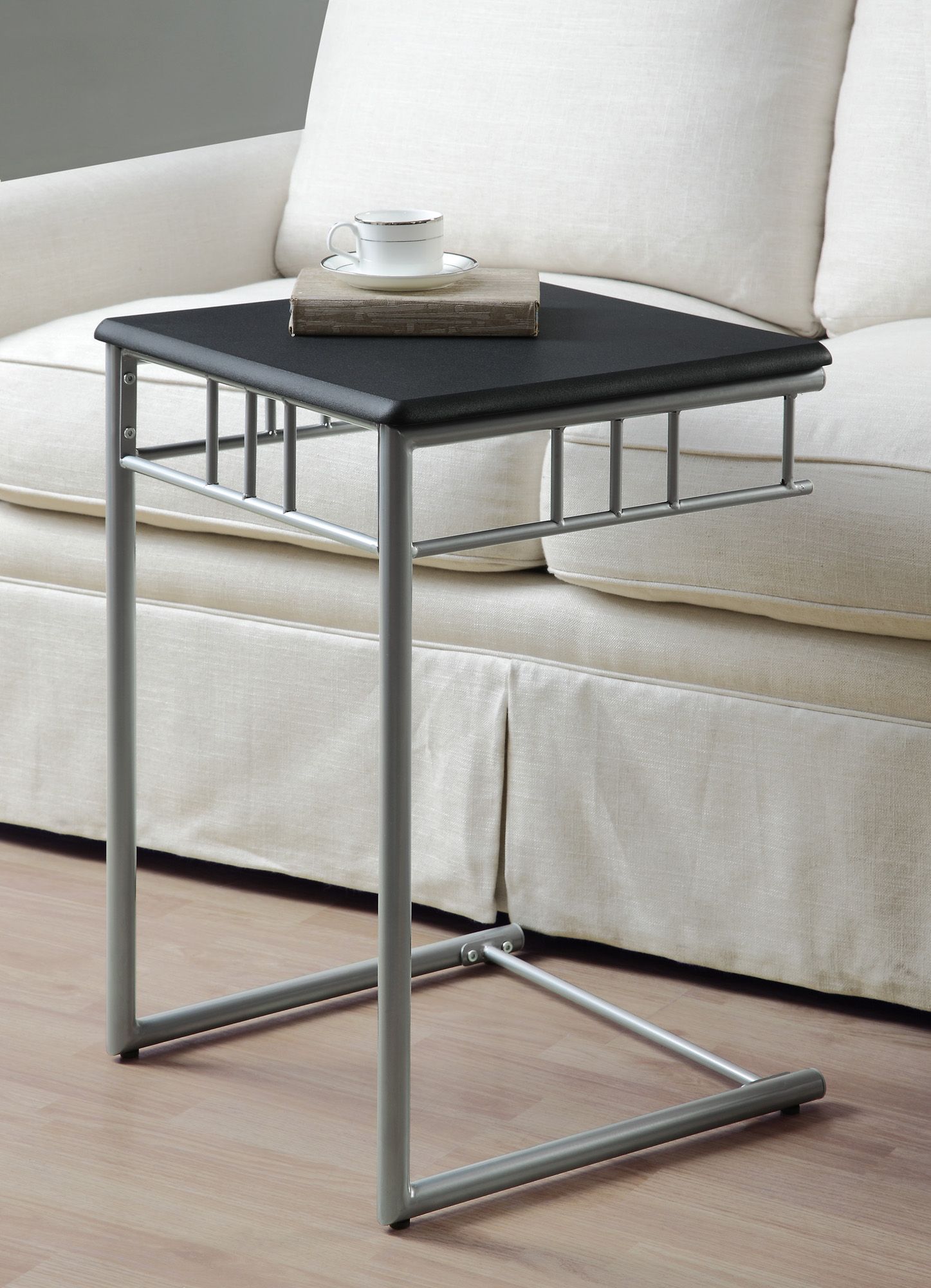 Monarch Specialties Black / Silver Metal Snack Table