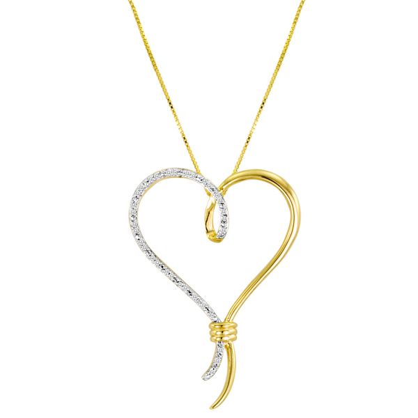 Knots of Love 1/10ct.t.w. diamond and 14k gold over sterling silver Knots of Love extra large heart pendant at Sears.com