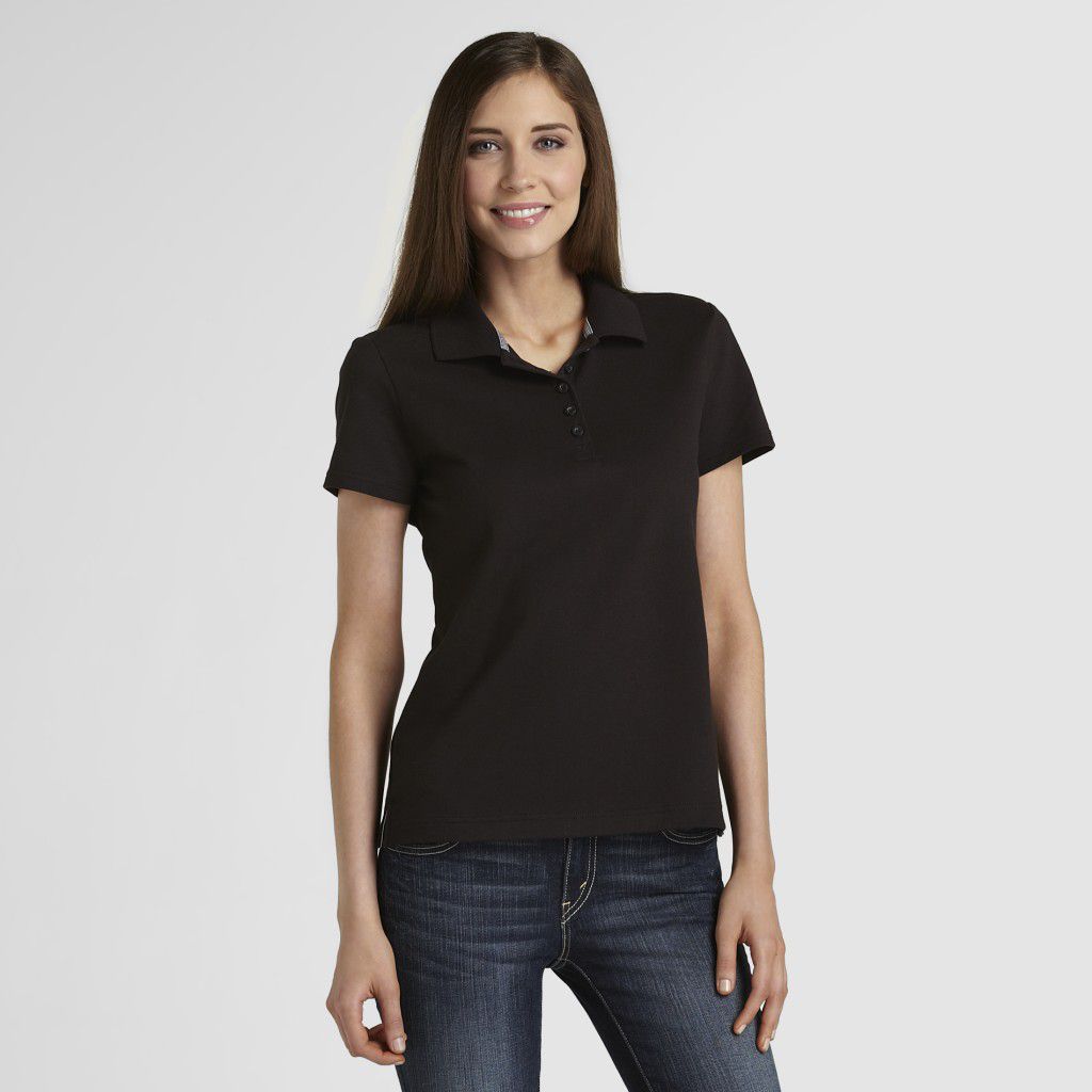 Basic Editions Women's Pique Polo Shirt- Solid at Kmart.com