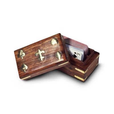 Sterling Games 2 Deck Wooden Card Box at mygofer.com