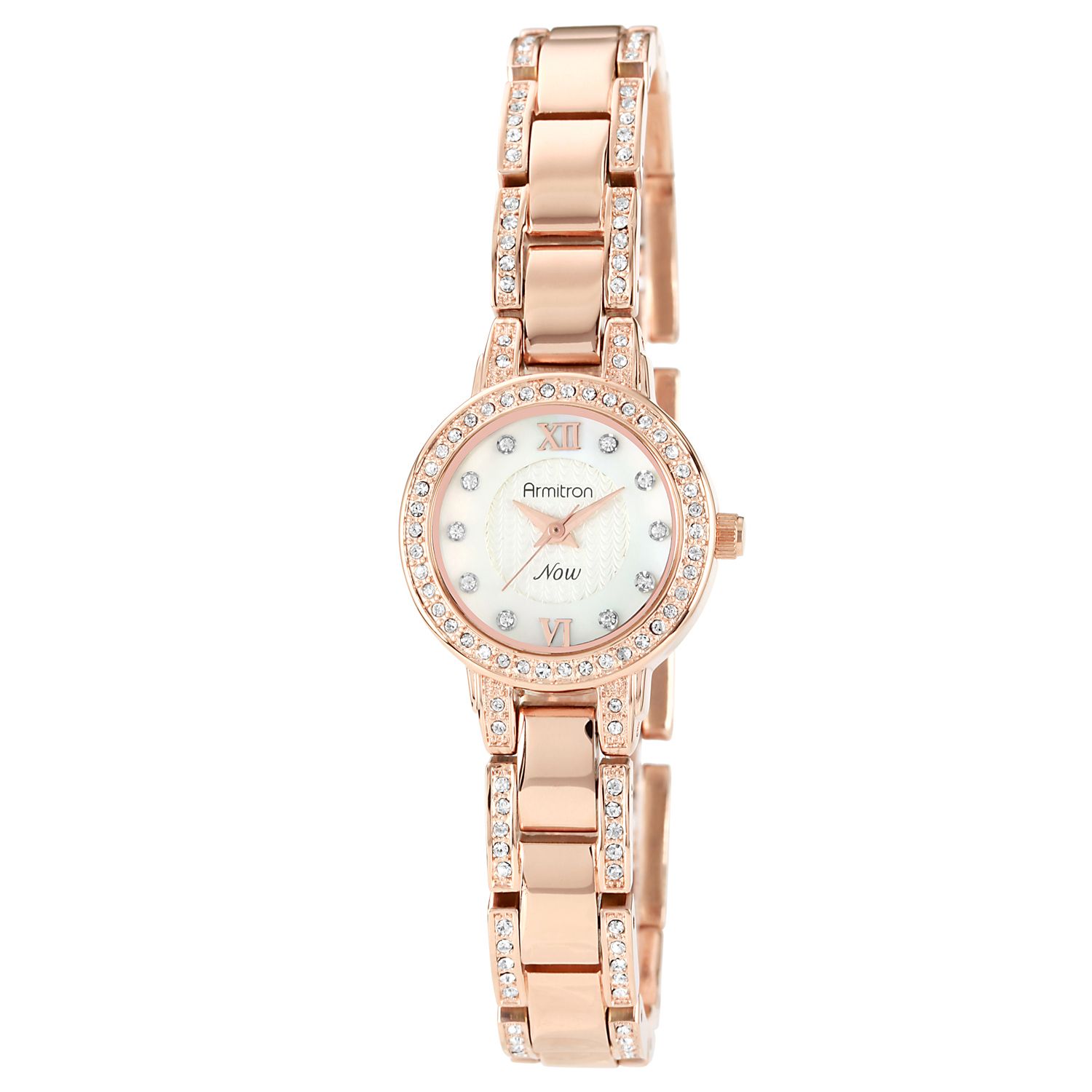 Armitron Ladies Rose-Gold Bracelet with Crystal Accent with Mother of Pearl Dial Watch at Kmart.com
