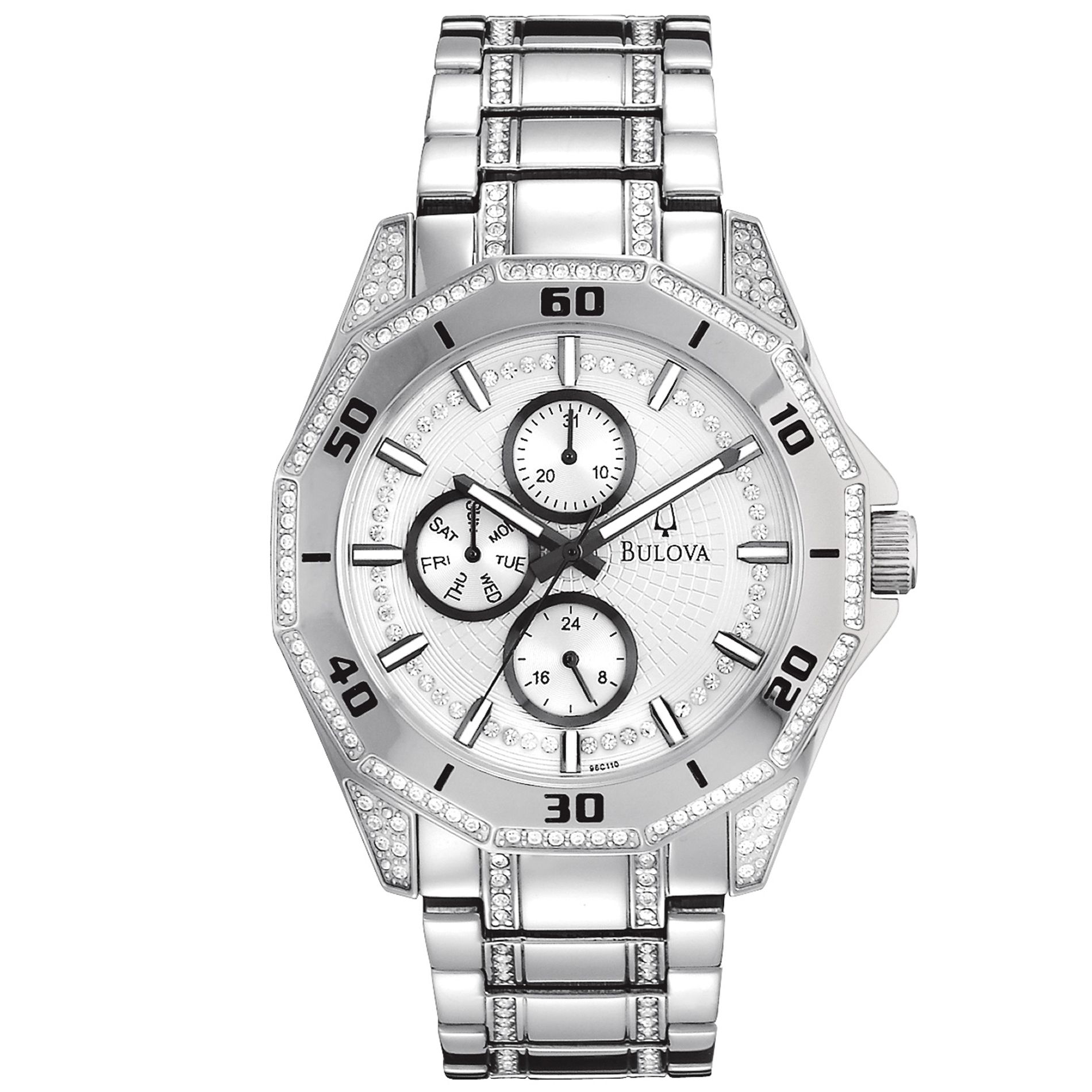 Bulova Men's Stainless Steel Band with Silver Dial Watch at Sears.com