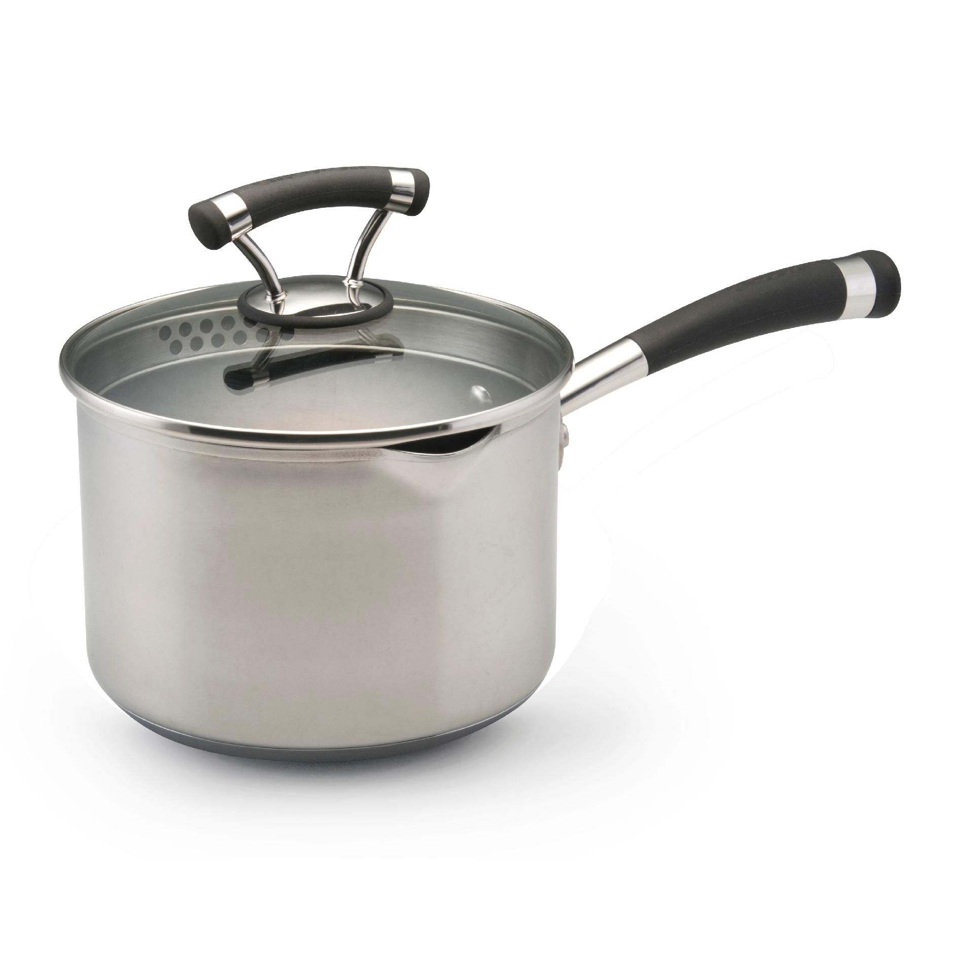 Circulon Contempo Stainless Steel  3-Quart Covered Straining Saucepan
