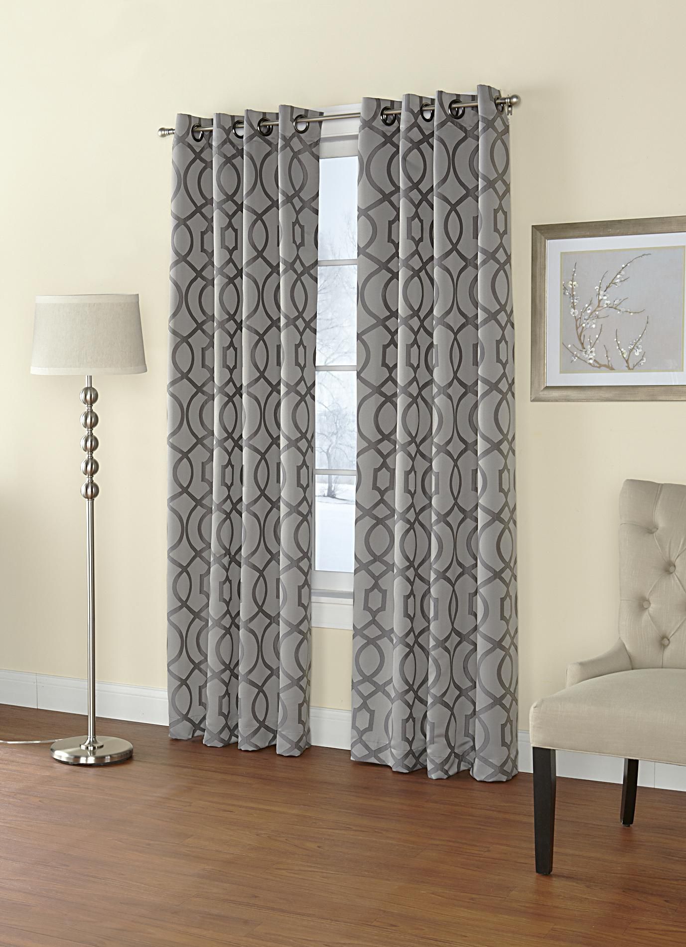 Regal Home Jacquard Grommet Top Single Curtain Panel