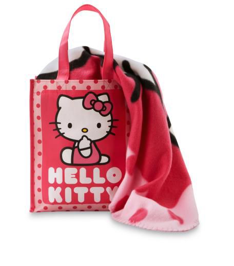 Hello Kitty  Micro Raschel Throw with Gift Tote