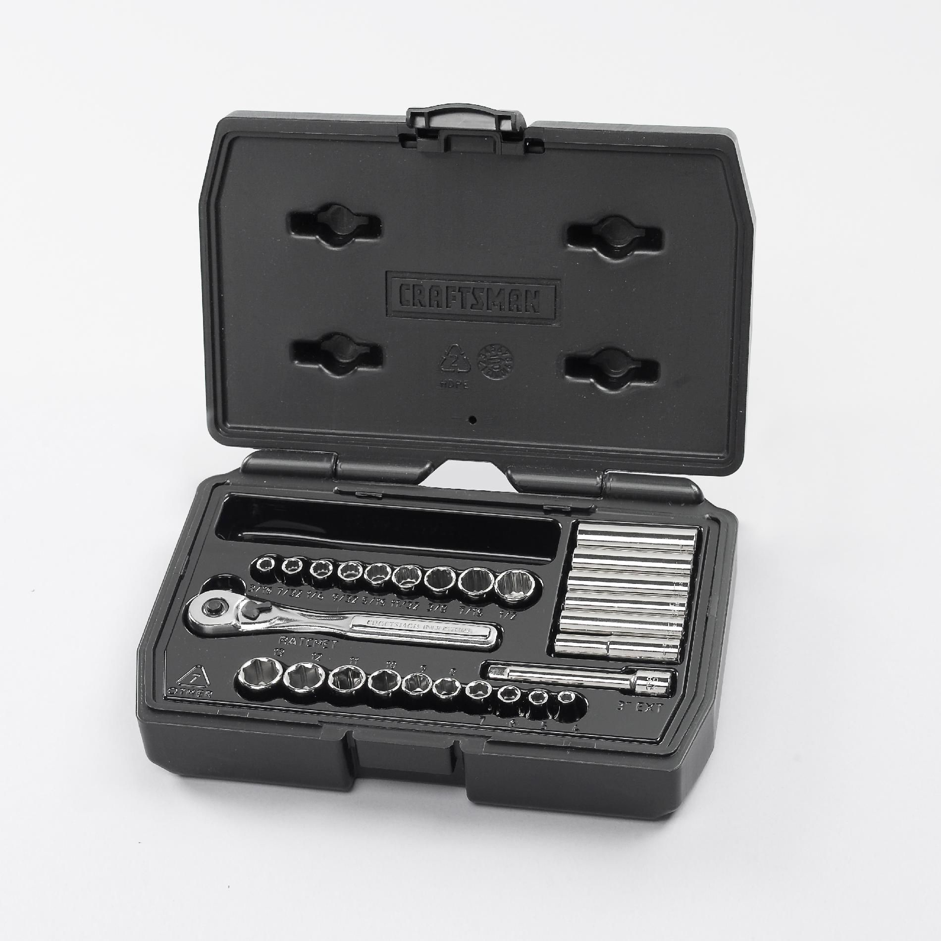 Craftsman 16546 27 PC Socket Wrench Set 1/4" Drive Sears Outlet