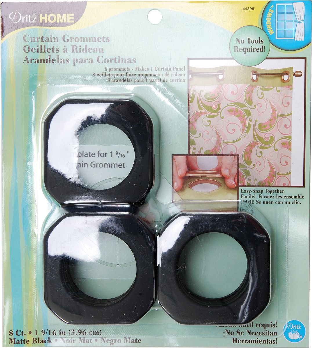 Curtain Grommets 19/16" Inner Diameter Plastic 8/PkgMatte Black at Kmart.com