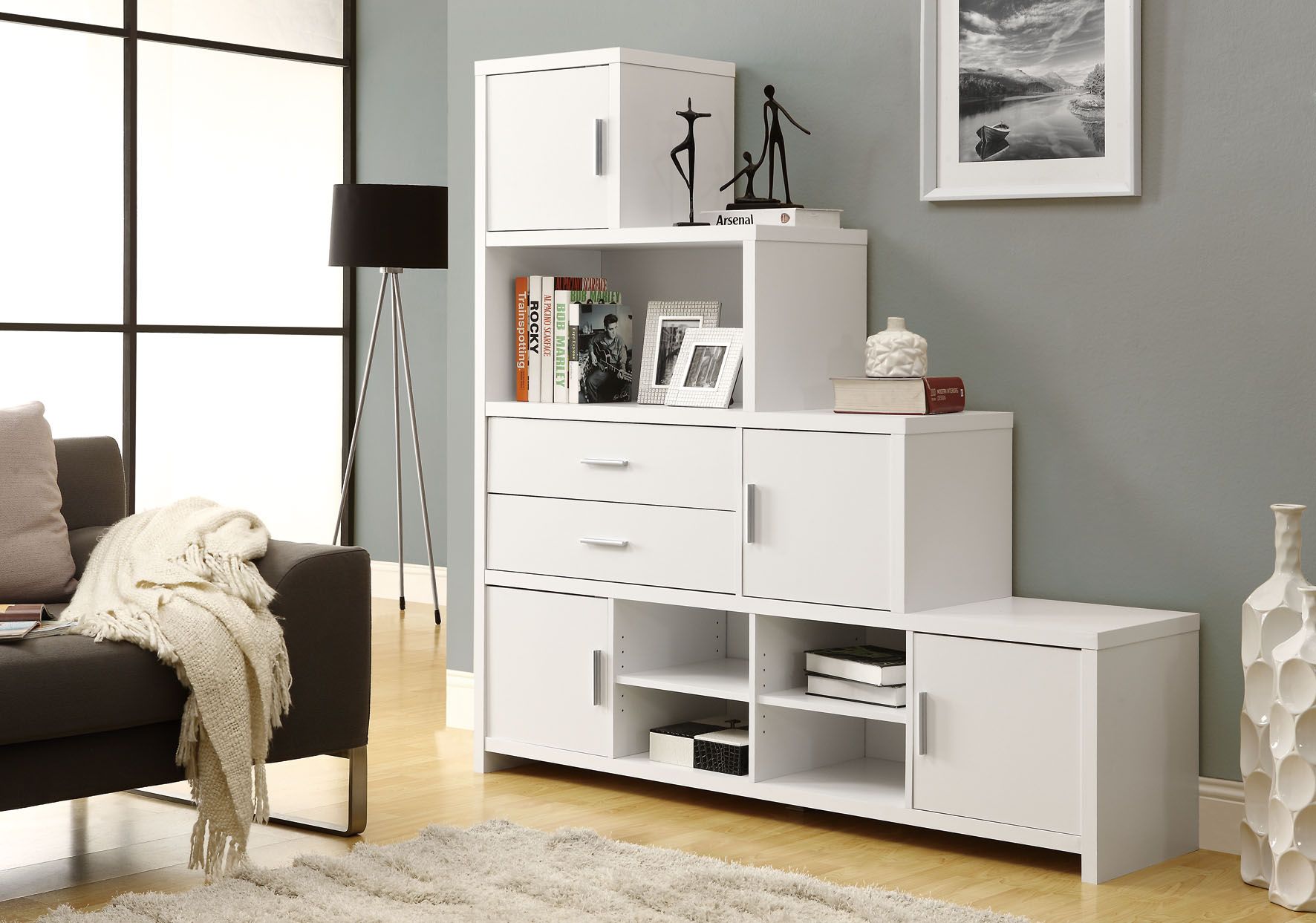 Monarch Specialties White Hollow-Core Left Or Right Facing Step Bookcase at Sears.com
