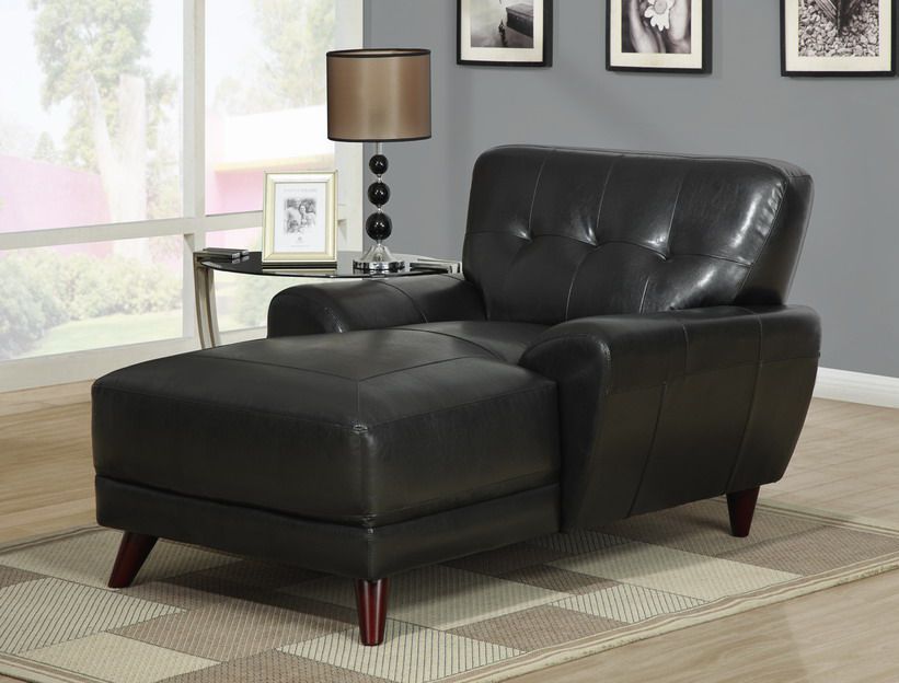 Monarch Specialties Black Bonded Leather / Match Chaise Lounger at Kmart.com