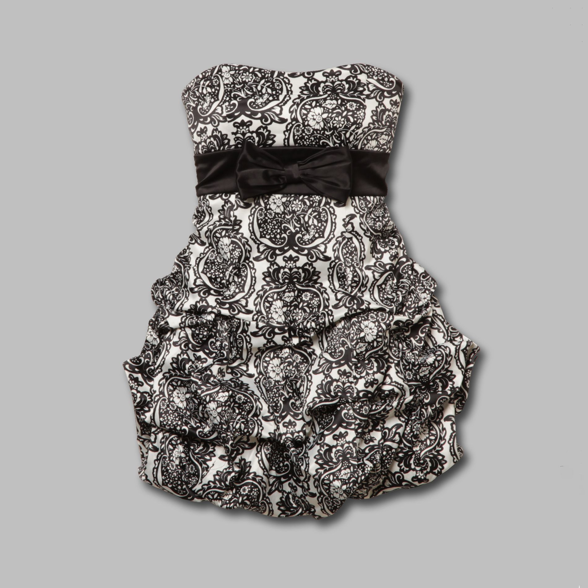 Ruby Rox Junior’s Dress Strapless Bow Ruffles Black/White at Kmart.com