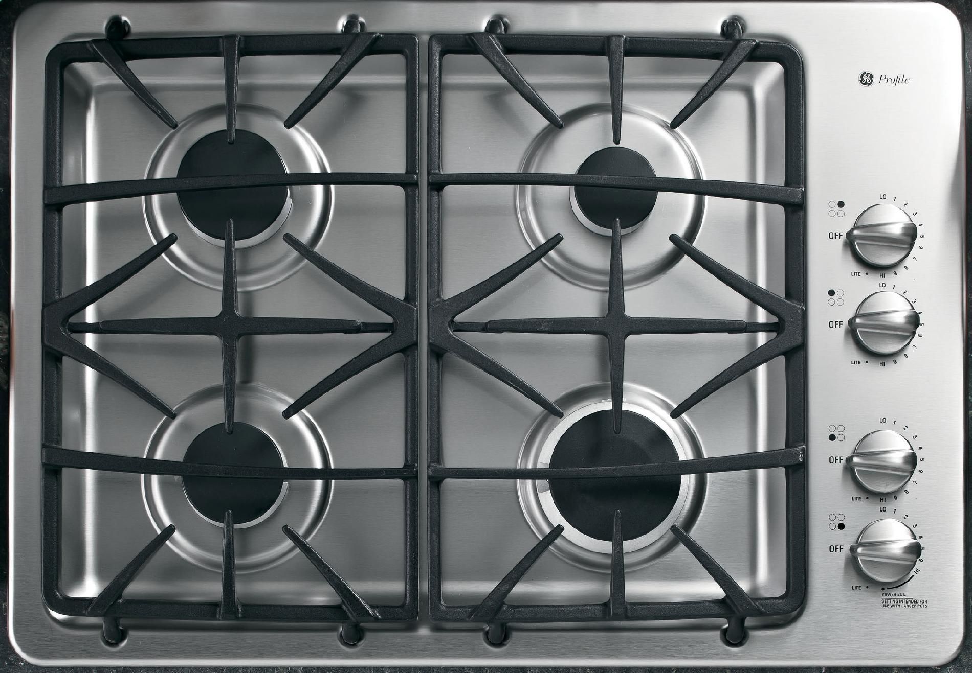 GE Profile PGP943SETSS 30" BuiltIn Gas Cooktop Stainless Steel Sears Outlet