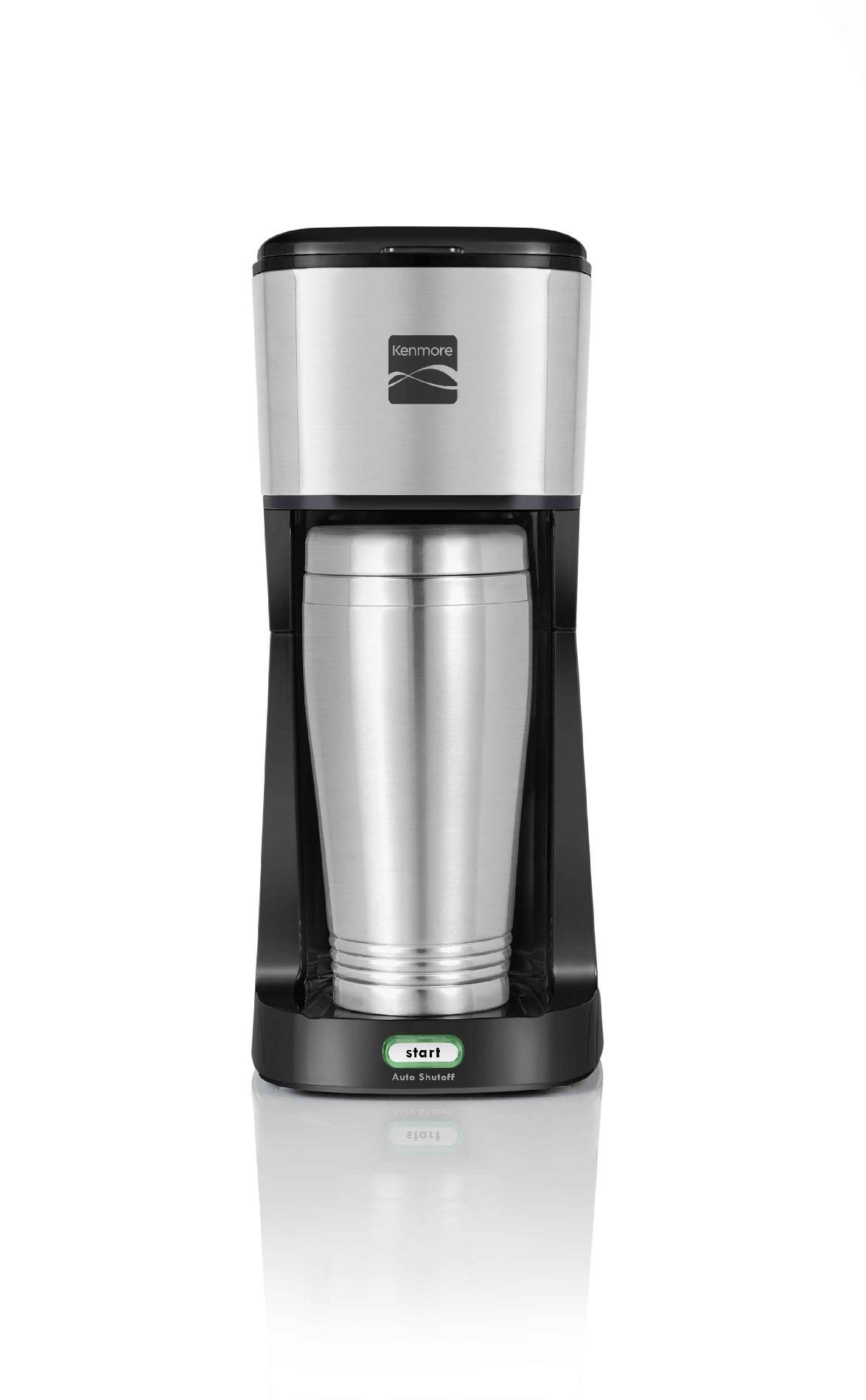 Kenmore One To Go Travel Coffee Maker Stainless Steel 19.99