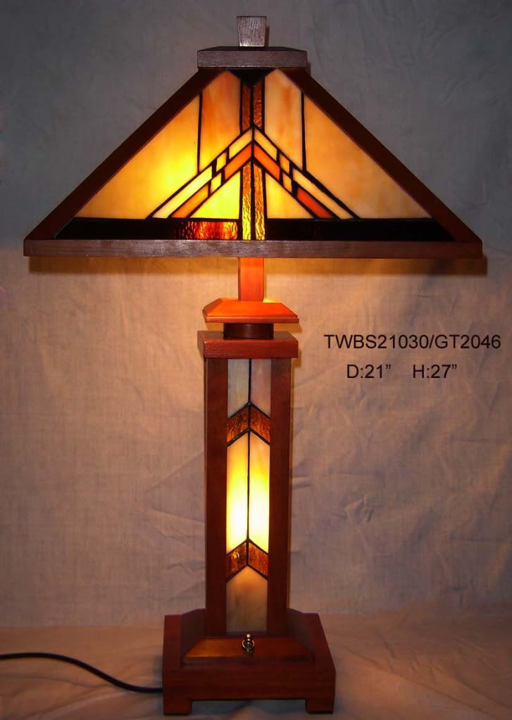 Warehouse of Tiffany Tiffany-style Wooden Table Lamp with ...