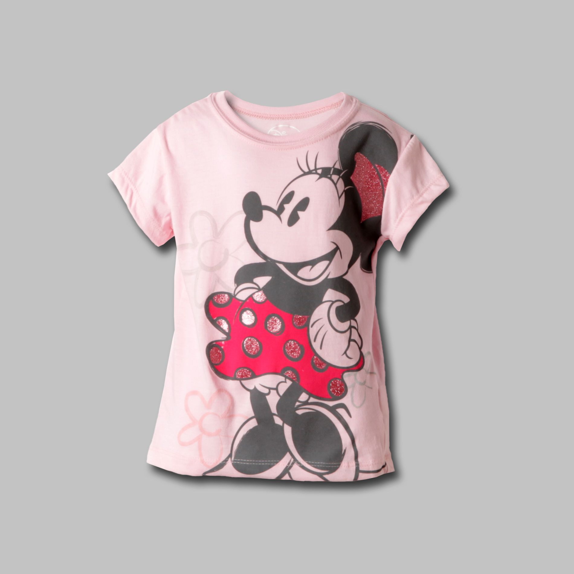 Disney Girl’s Top ‘Minnie Mouse’ Short Sleeve Glittery Pink at Sears.com