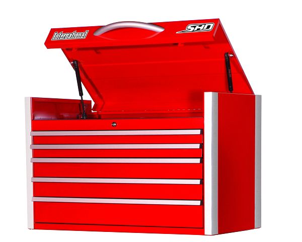 International SHD 35 5-Drawer Ball Bearing Slides Top Chest Red
