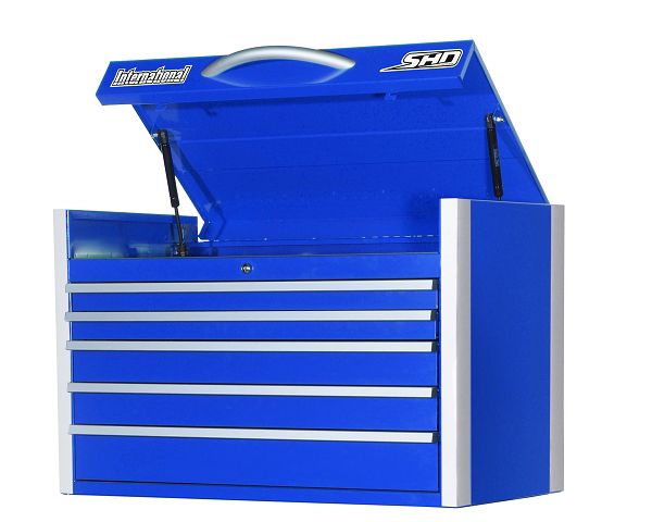 International SHD 35 5-Drawer Ball Bearing Slides Top Chest Blue