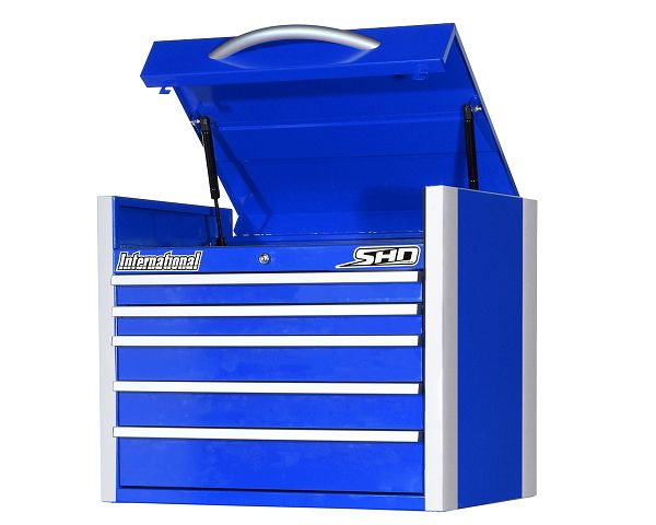 International SHD 27 5-Drawer Ball Bearing Slides Top Chest Blue