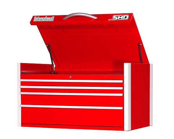 International SHD 42 4-Drawer Ball Bearing Slides Top Chest Red