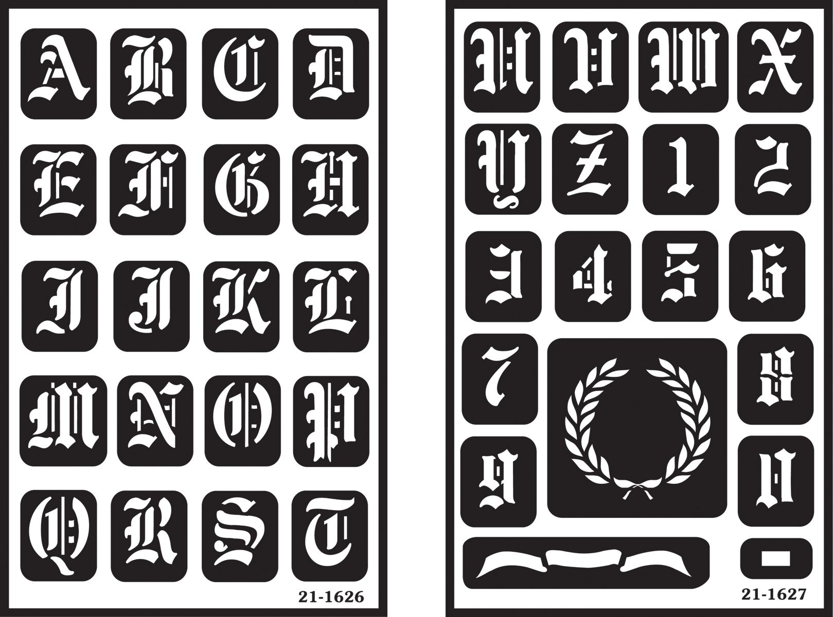 glass etching letter stencils
