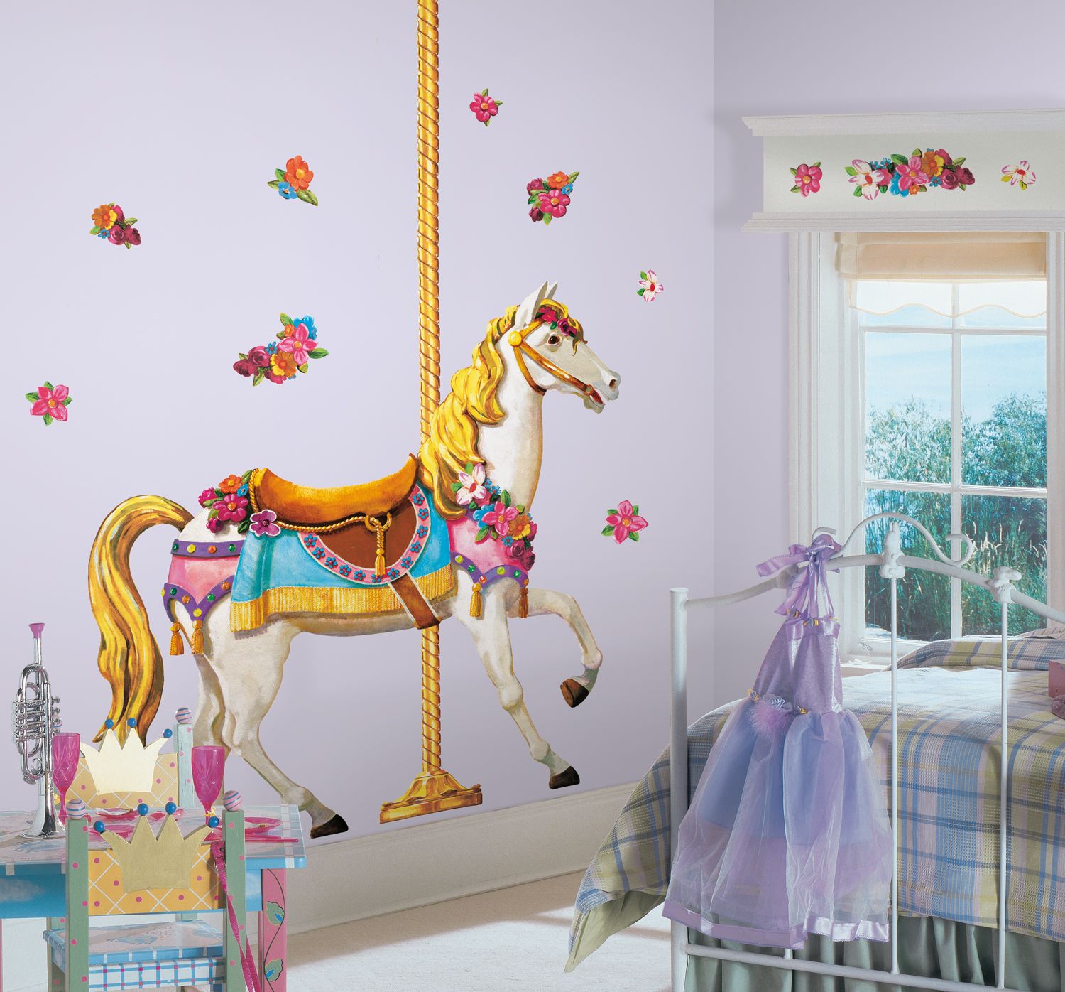 Carousel Horse Peel & Stick Giant Wall Decals