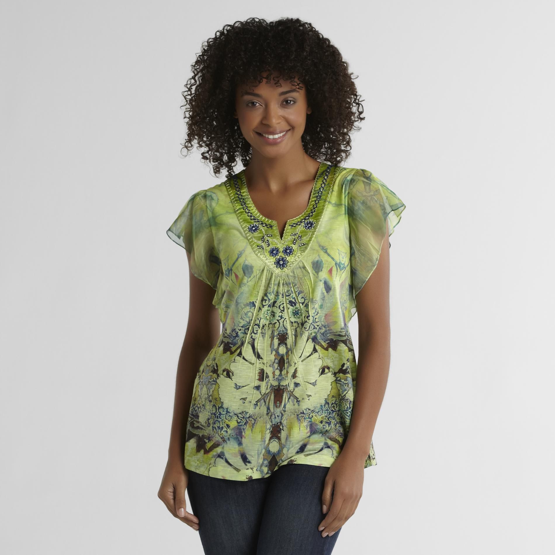 Live and Let Live Women's Chiffon Sleeve Shirt at Sears.com