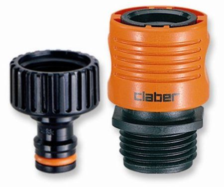 Claber 8458 Faucet To Garden Hose Quick Connector Set