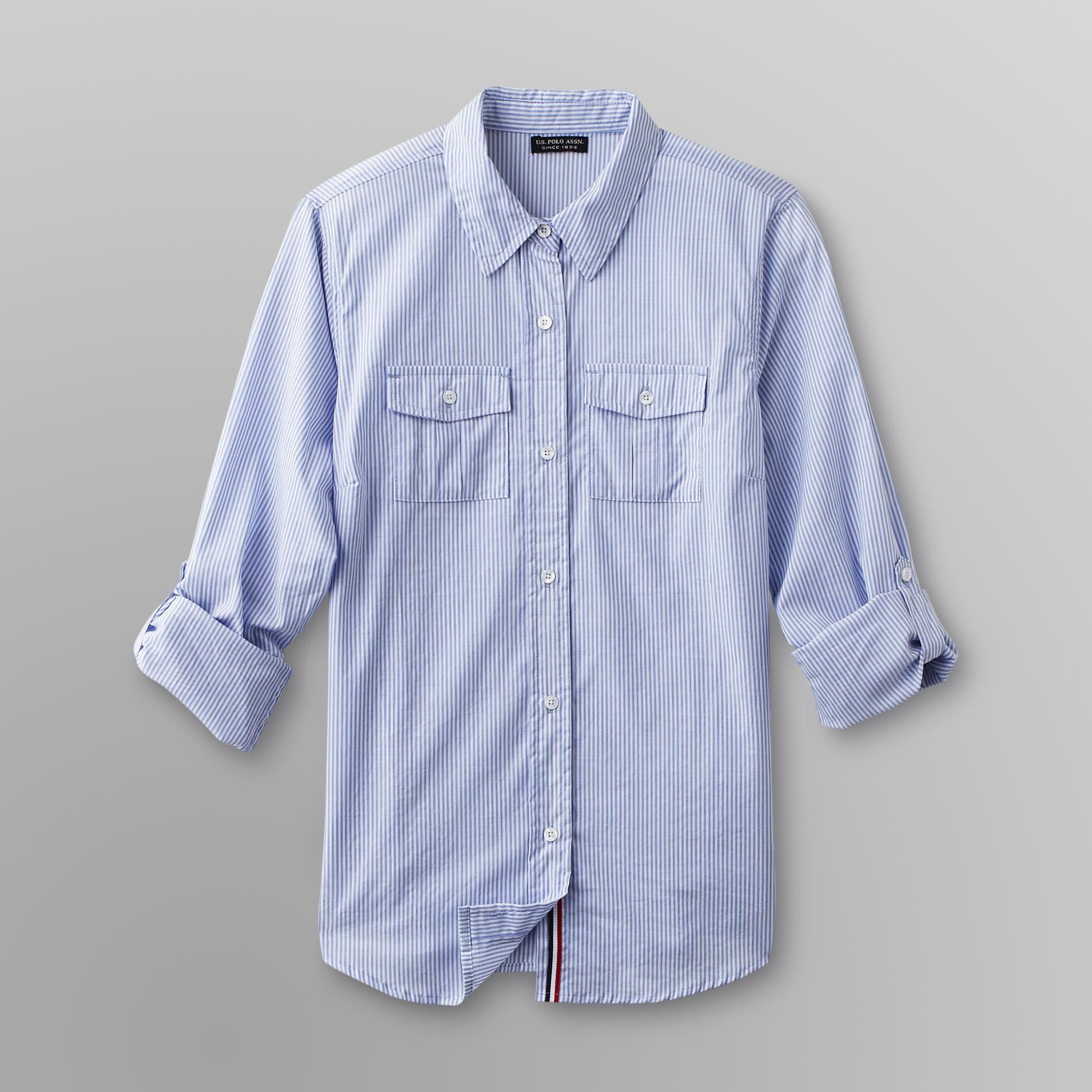 US Polo Association Junior's Tabbed Sleeve Shirt - Stripe at Sears.com