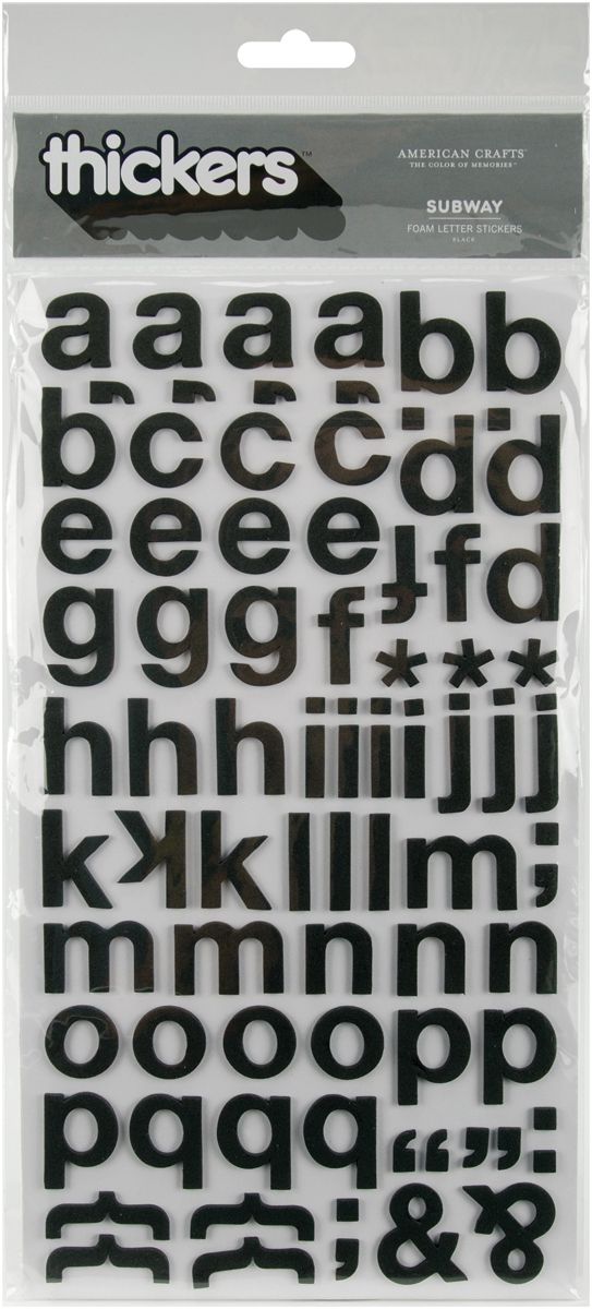 Thickers Foam Stickers 6"X11" Sheet-Subway-Black at Kmart.com