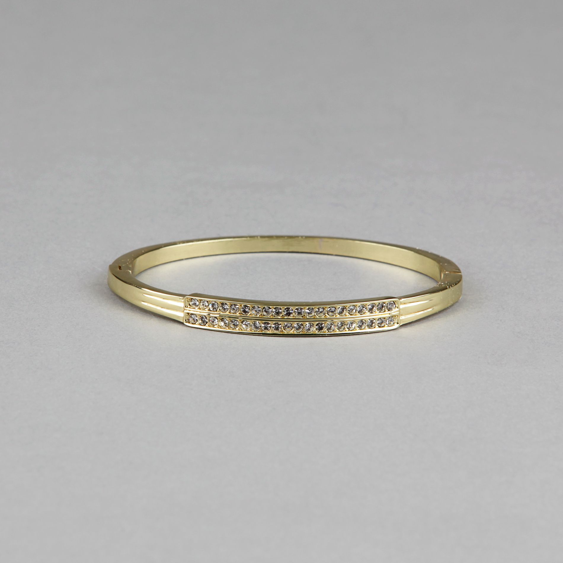 Metaphor Women’s Bangle Gold Tone Linear 2-row Crystal Accent at Sears.com