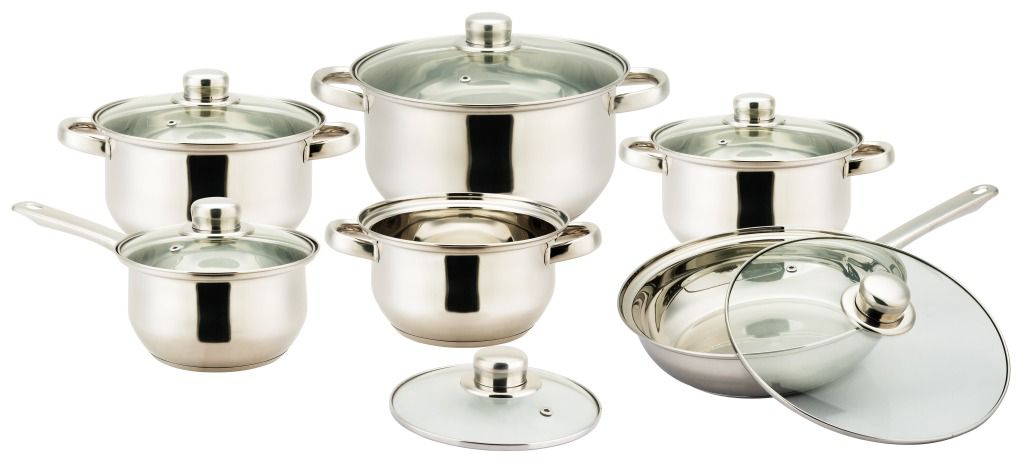 Vinaroz Vannes series 12 pc Stainless Steel cookware set