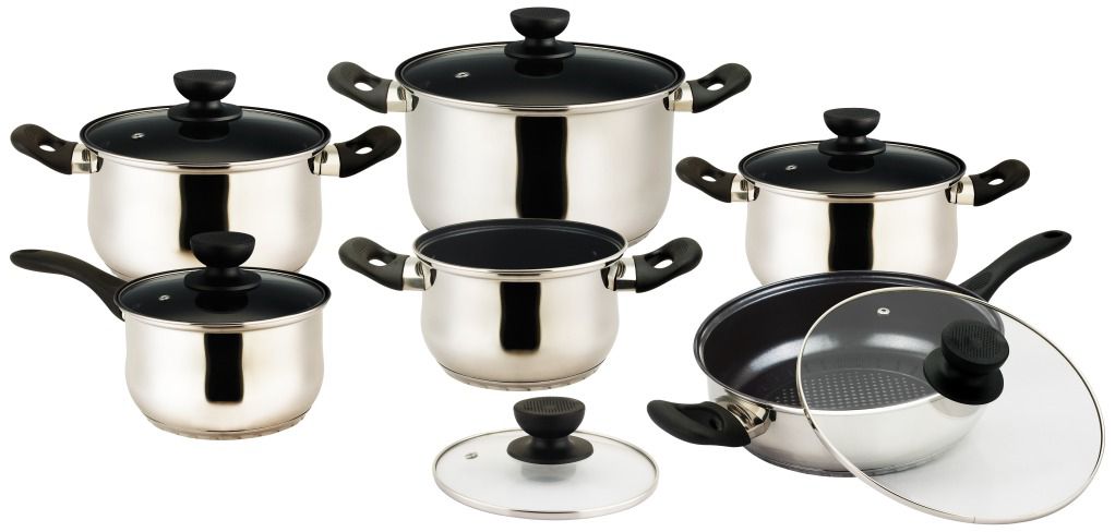 Vieste series 12 pc Stainless steel cookware set