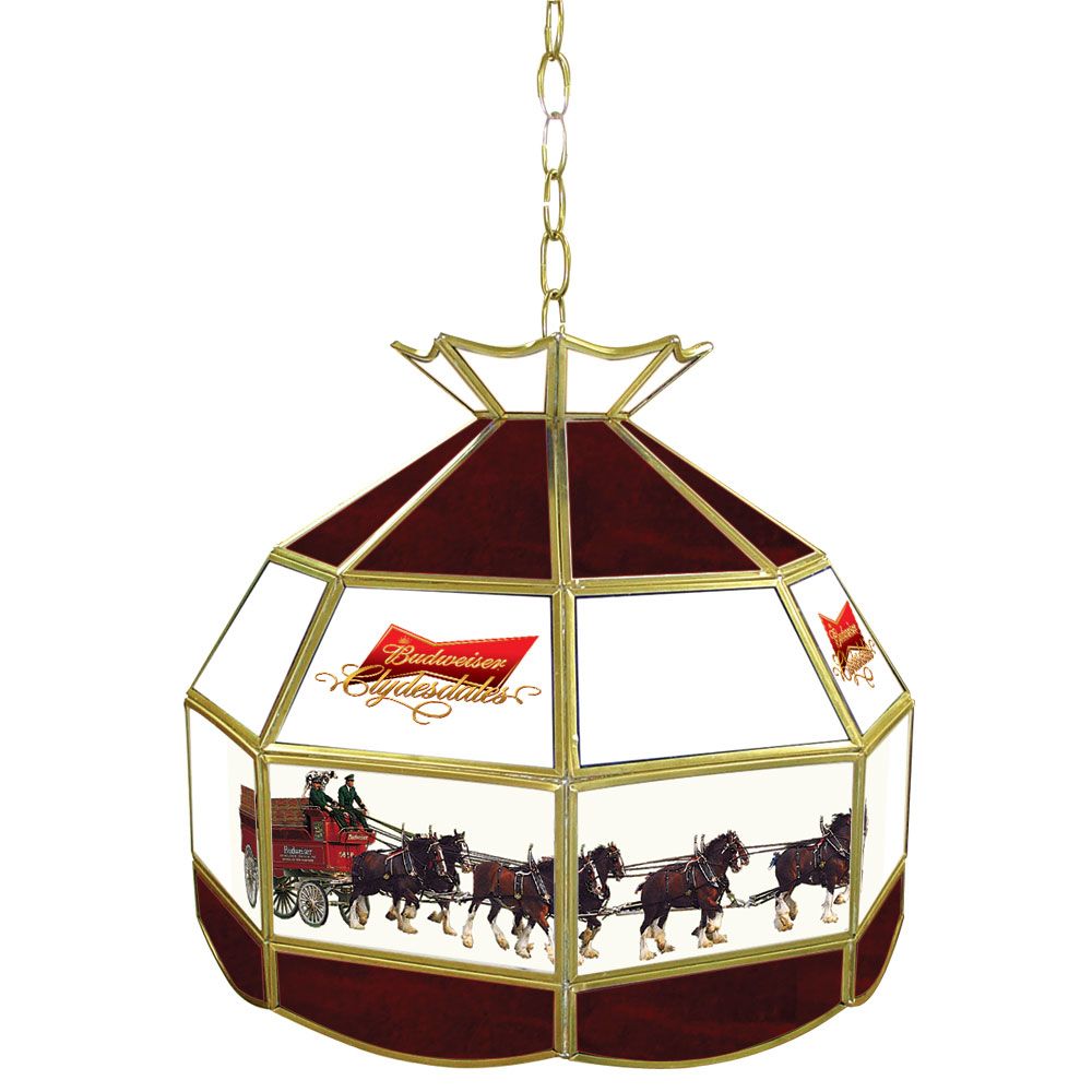 Budweiser Clydesdale&nbsp; 16 inch Stained Glass Tiffany Style Lamp