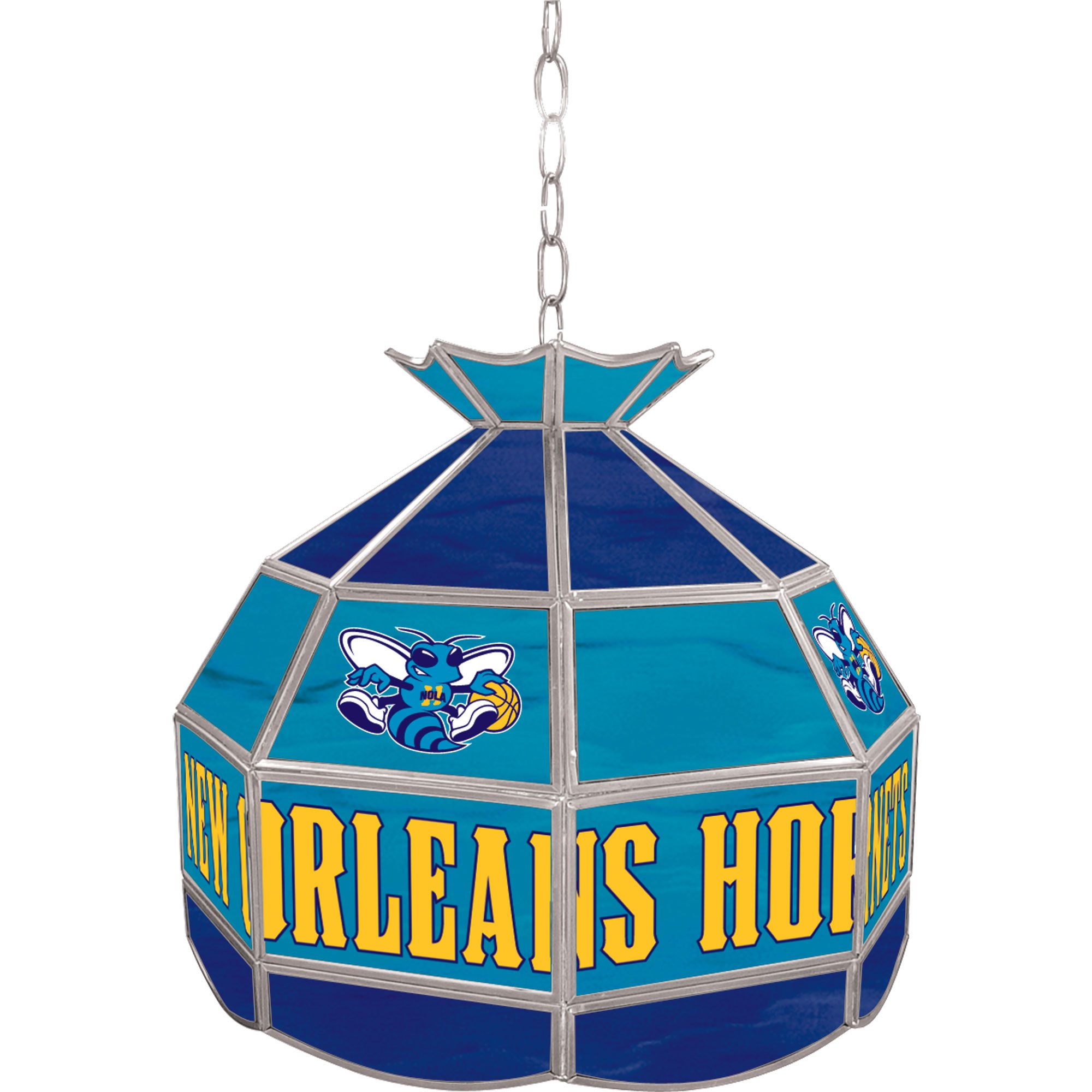NBA(CANONICAL) New Orleans Hornets 16 inch Stained Glass Tiffany Style Lamp