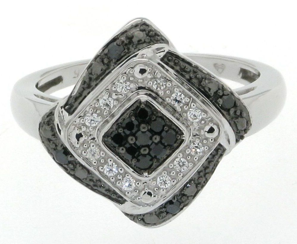 Sterling Silver 0.25cttw Black & White Diamond Shape Ring at Kmart.com