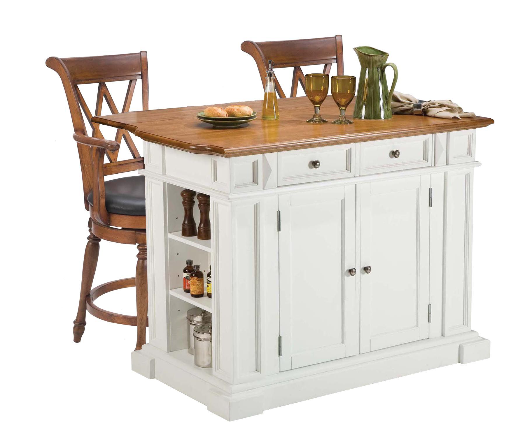 Home Styles Kitchen Island and Two Deluxe Bar Stools at Kmart.com
