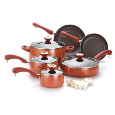 Paula Deen 10pc Cookware Set with Bonus Tools Coral