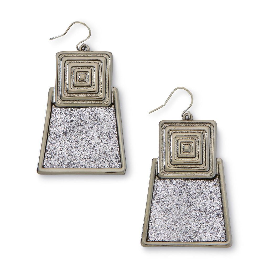 Kardashian Kollection Rectangular Drop Earrings - Faux Hematite at Sears.com